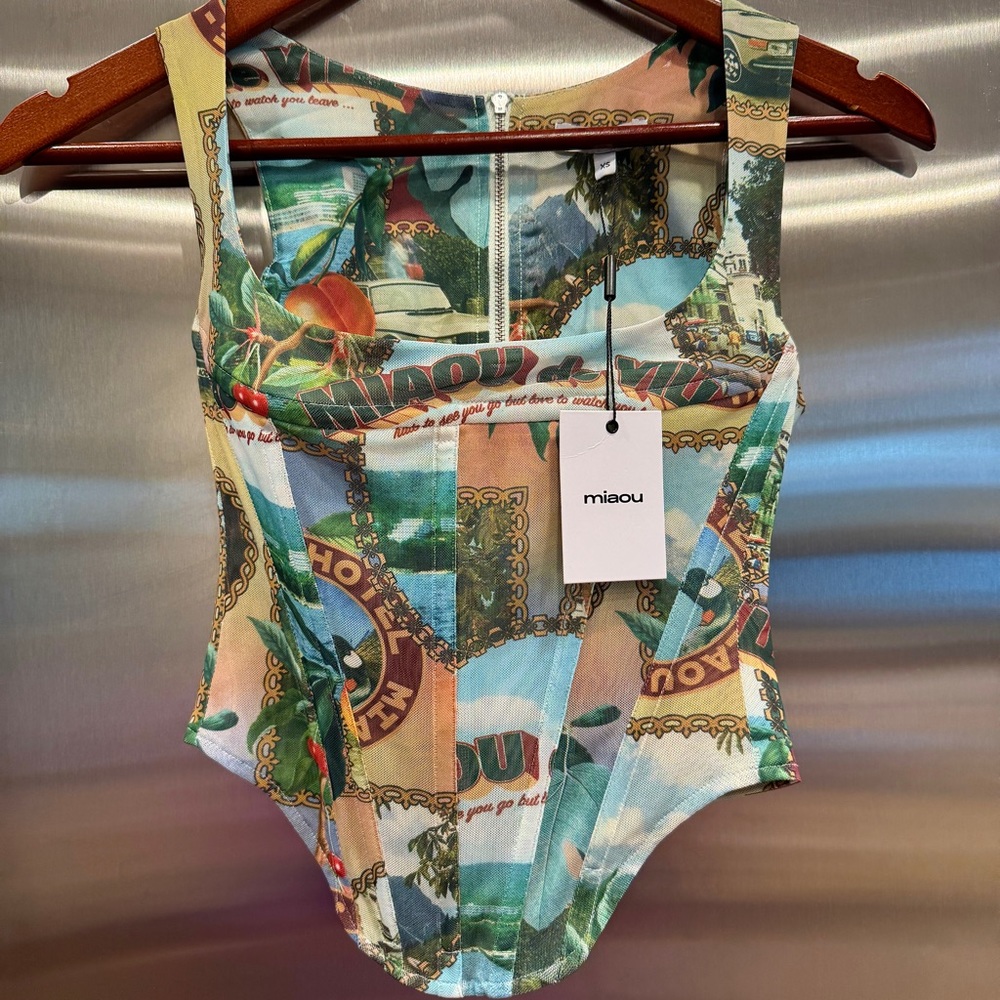 NWT Miaou Campbell Corset in Postcard Top XS